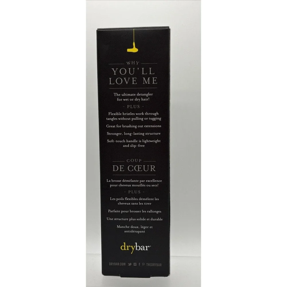 Drybar The Super Lemon Drop Long Lasting Bristles Daily Detangler New In Box